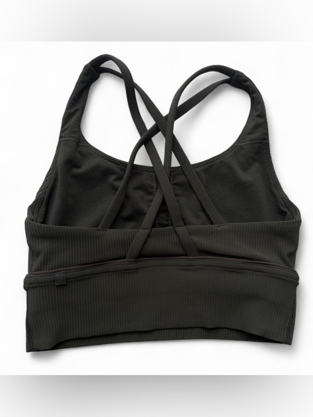 Lululemon Energy Longline Bra – Ribbed Luxtreme – Dark Olive – Size 4